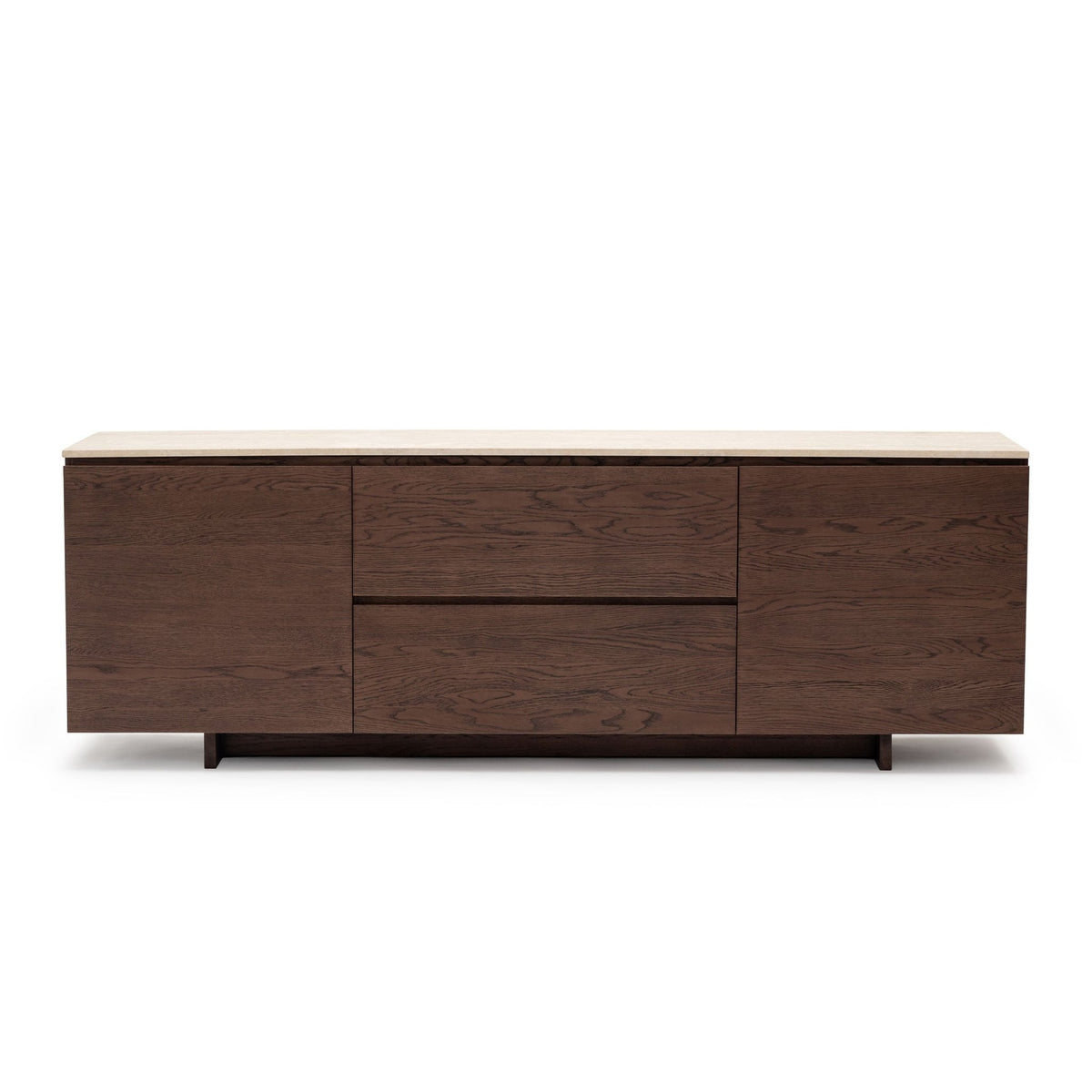 Kami 220 Sideboard - Espresso Oak & Travertine - Buffets & Sideboards Tolv Loom Collection Dubai