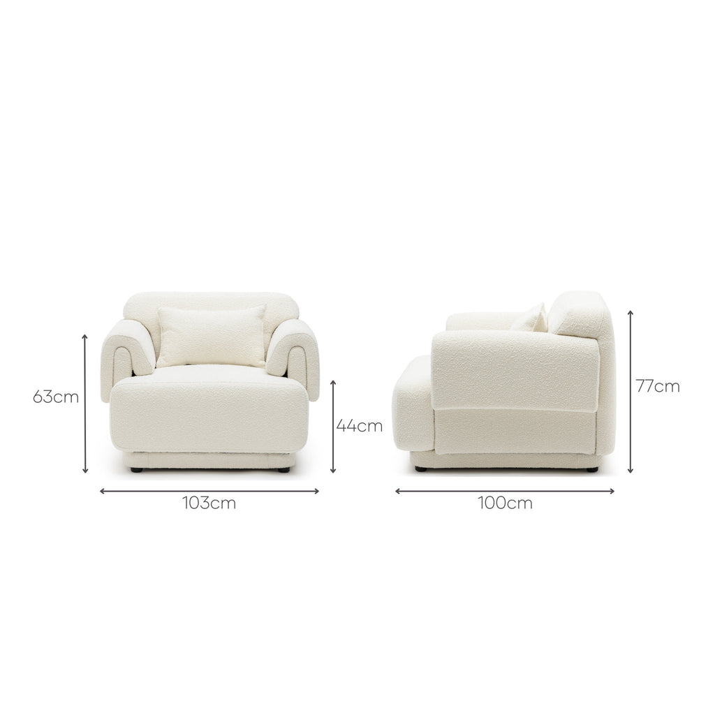 Karine Armchair - Ivory Boucle - Loom Collection