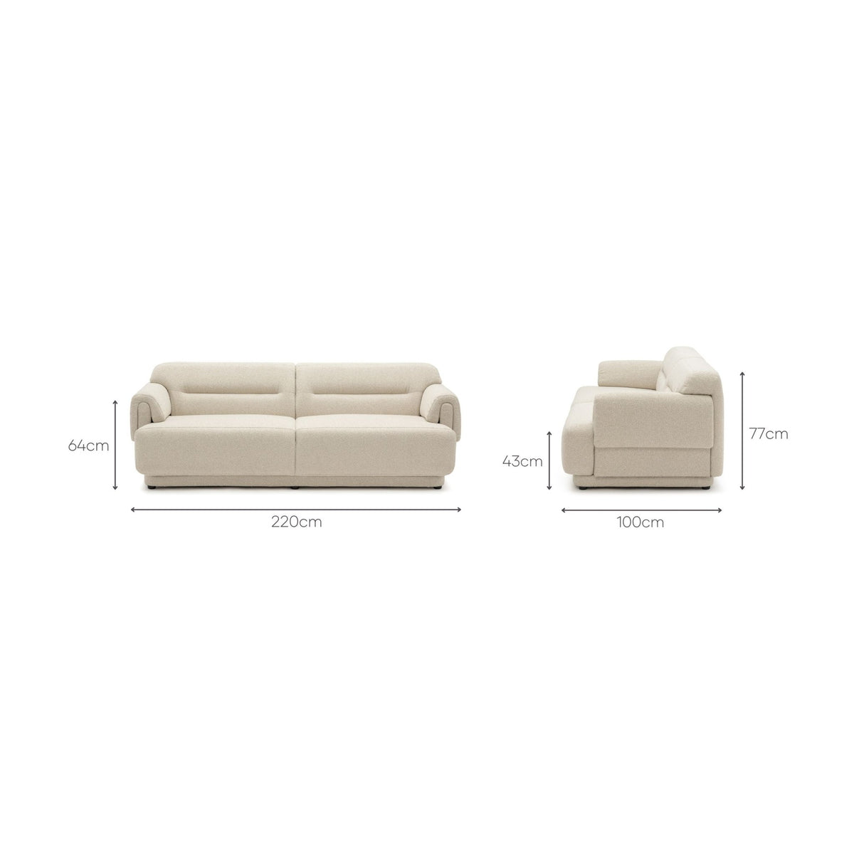 Karine Sofa - Sandstone - Sofas Loom Collection Loom Collection Dubai