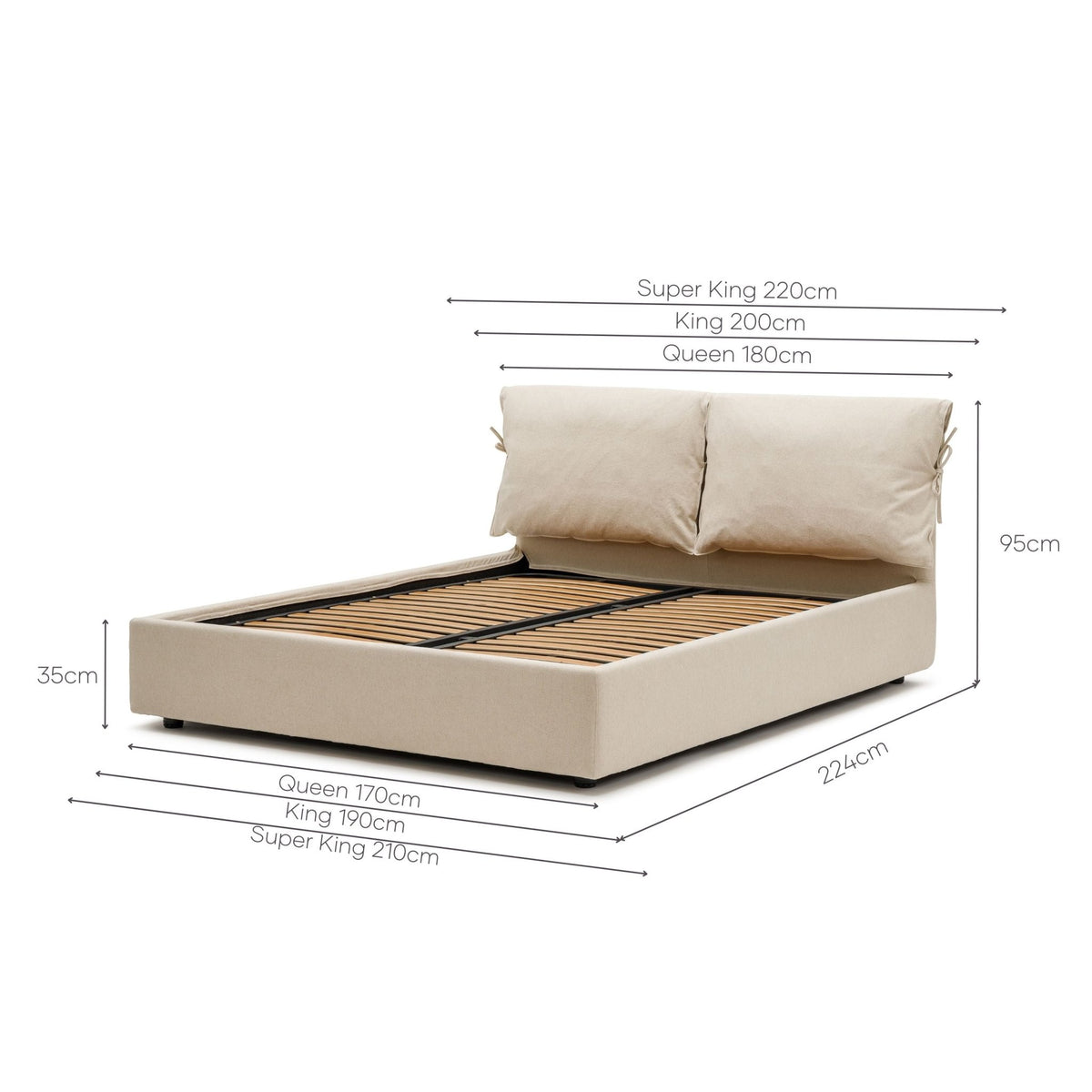 Kobe Bed With Storage - Natural - Beds Loom Collection Loom Collection Dubai