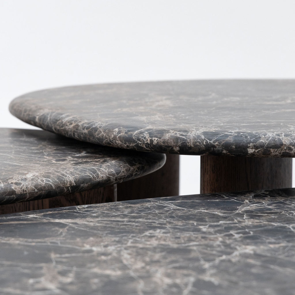 Kora Coffee Table High - Dark Emperador & Espresso Oak - Coffee Tables Natadora Loom Collection Dubai