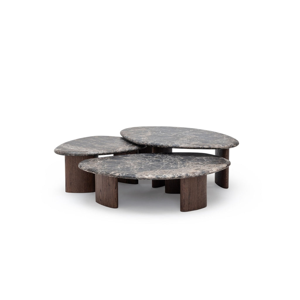 Kora Coffee Table High - Dark Emperador & Espresso Oak - Coffee Tables Natadora Loom Collection Dubai