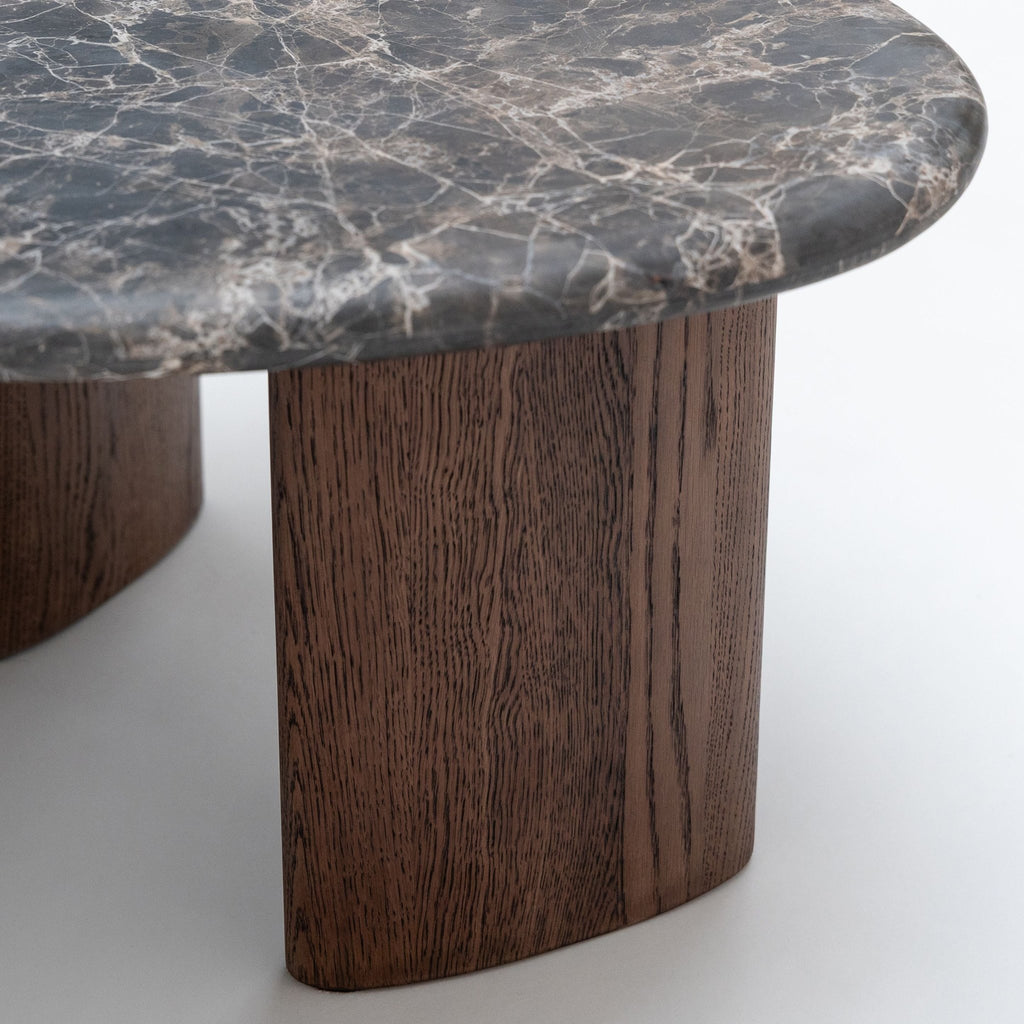 Kora Coffee Table High - Dark Emperador & Espresso Oak - Coffee Tables Natadora Loom Collection Dubai