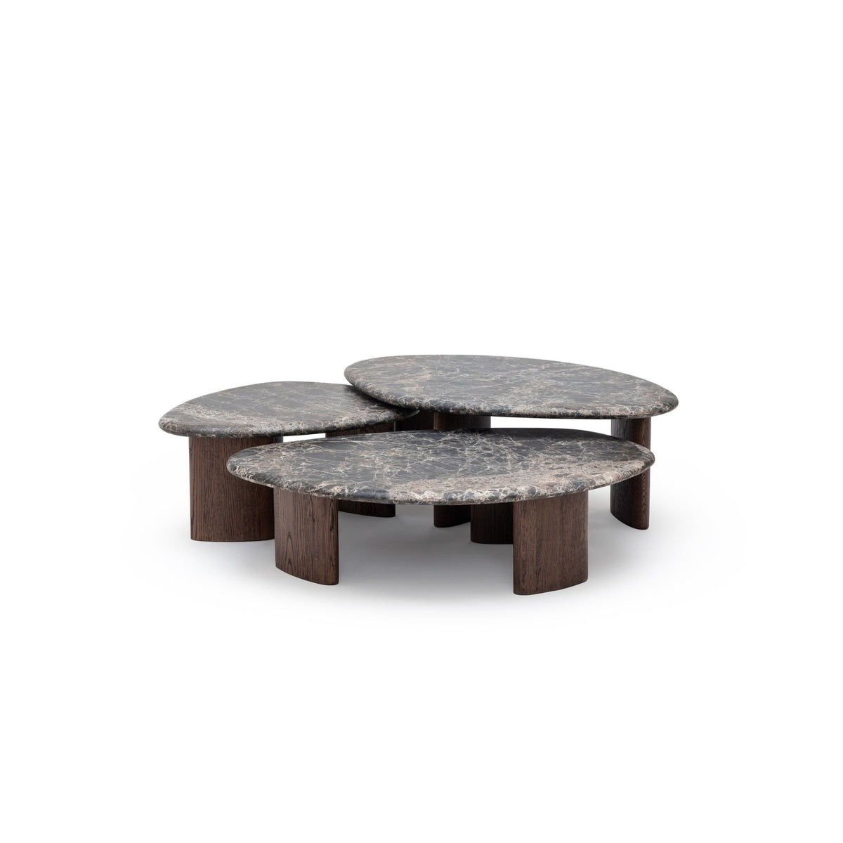 Kora Coffee Table Low - Dark Emperador & Espresso Oak - Coffee Tables Natadora Loom Collection Dubai