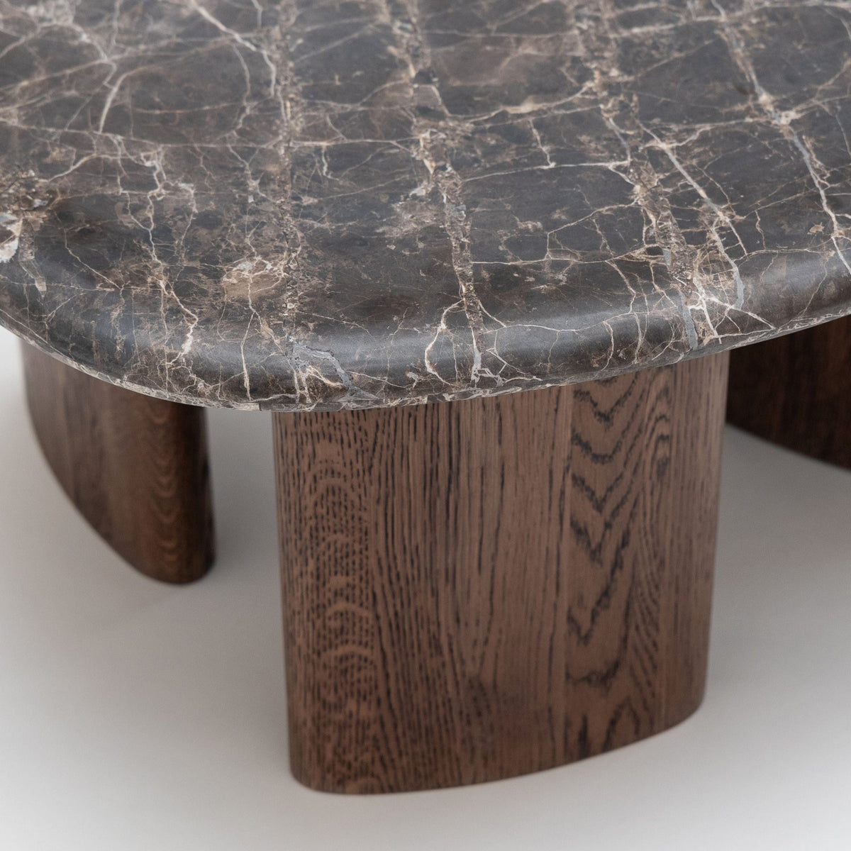 Kora Coffee Table Medium - Dark Emperador & Espresso Oak - Coffee Tables Natadora Loom Collection Dubai