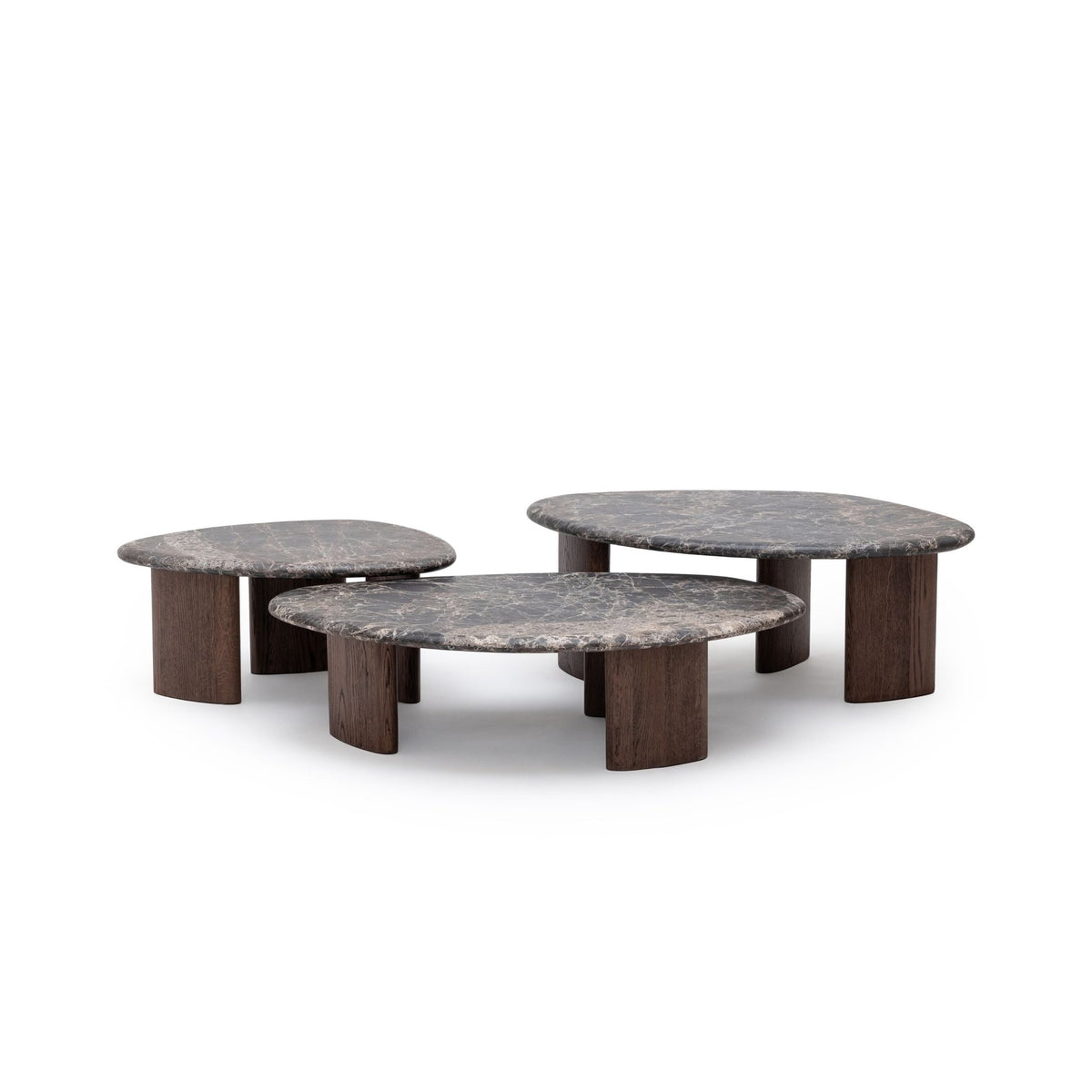 Kora Coffee Table Medium - Dark Emperador & Espresso Oak - Coffee Tables Natadora Loom Collection Dubai