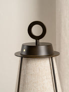 Lanterna - Bronze And Linen Rechargeable Table Lamp