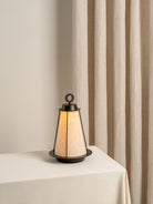 Lanterna - Bronze And Linen Rechargeable Table Lamp