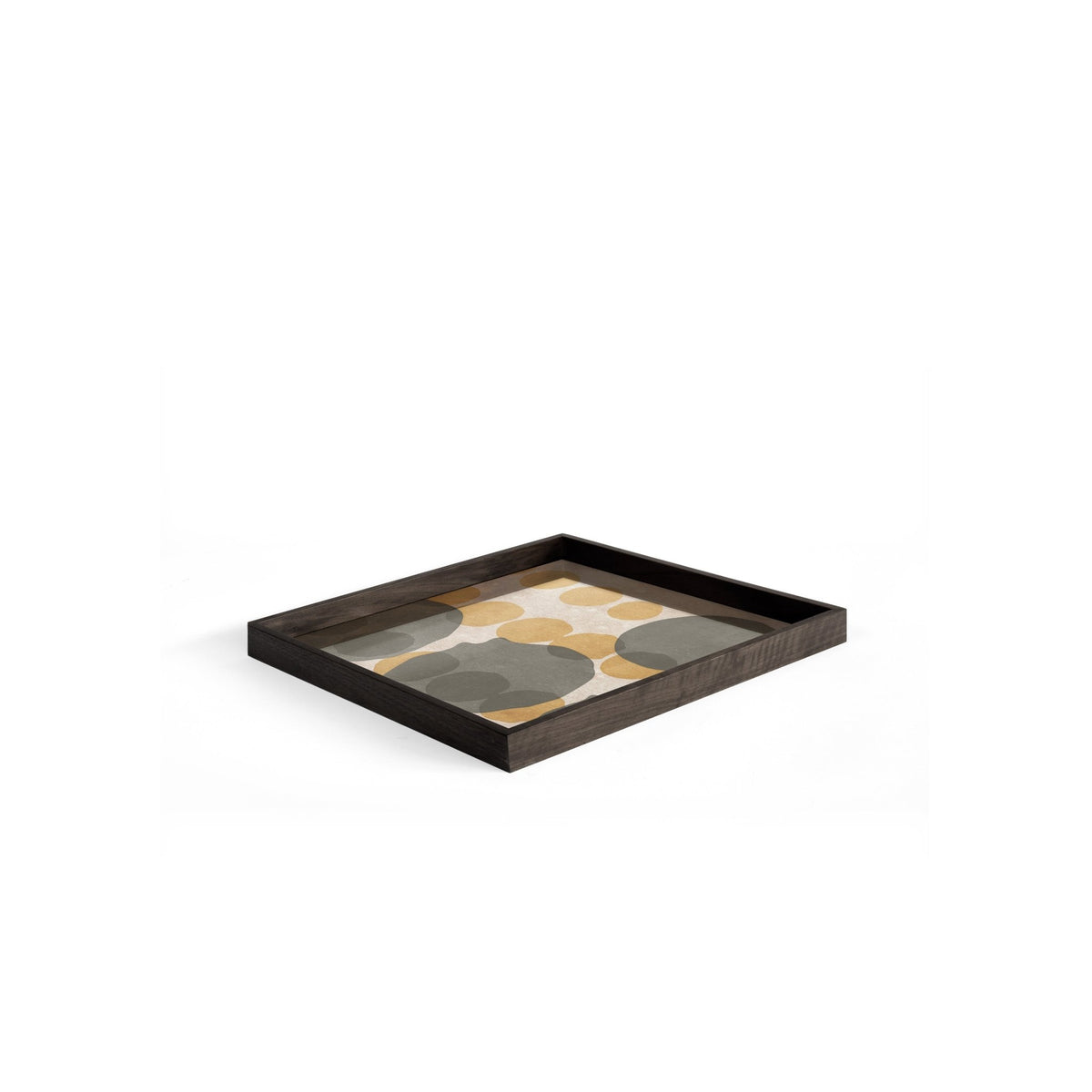 Layered Dots Square Glass Tray