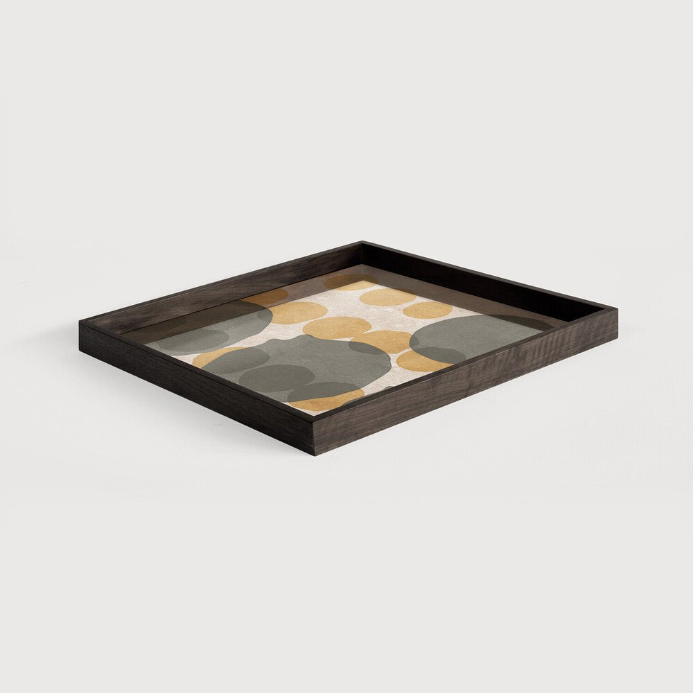 Layered Dots Square Glass Tray - Loom Collection