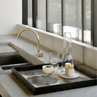 Layered Dots Square Glass Tray