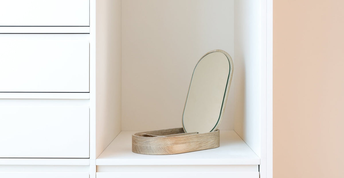Lea Oval Jewelry Box - Natural Wood