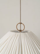 Lindi - Aged Brass And Linen Oversized Scalloped Pendant