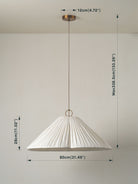 Lindi - Aged Brass And Linen Oversized Scalloped Pendant