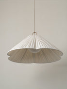Lindi - Aged Brass And Linen Oversized Scalloped Pendant