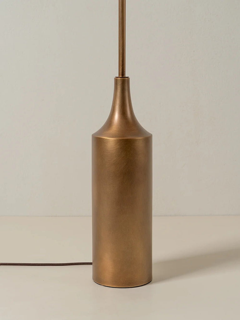 Lindi - Aged Brass And Linen Scalloped Floor Lamp - Loom Collection