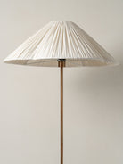 Lindi - Aged Brass And Linen Scalloped Floor Lamp