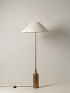 Lindi - Aged Brass And Linen Scalloped Floor Lamp
