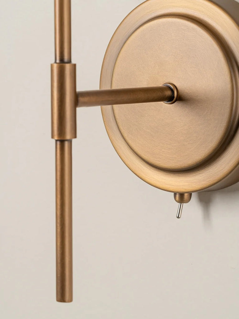 Lindi - Aged Brass And Linen Scalloped Wall Light - Loom Collection