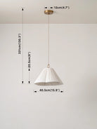 Lindi - Small Aged Brass And Linen Scalloped Pendant - Ceiling Lights Lights&Lamps Loom Collection Dubai