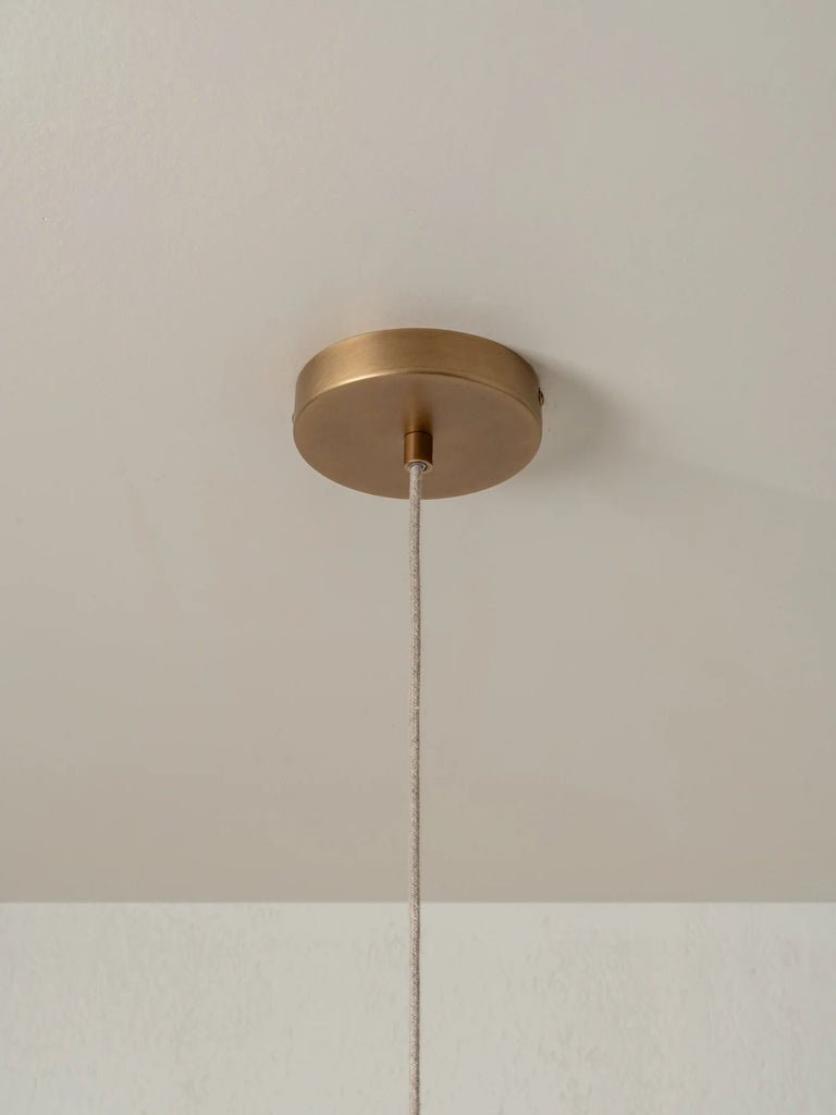 Lindi - Small Aged Brass And Linen Scalloped Pendant - Ceiling Lights Lights&Lamps Loom Collection Dubai