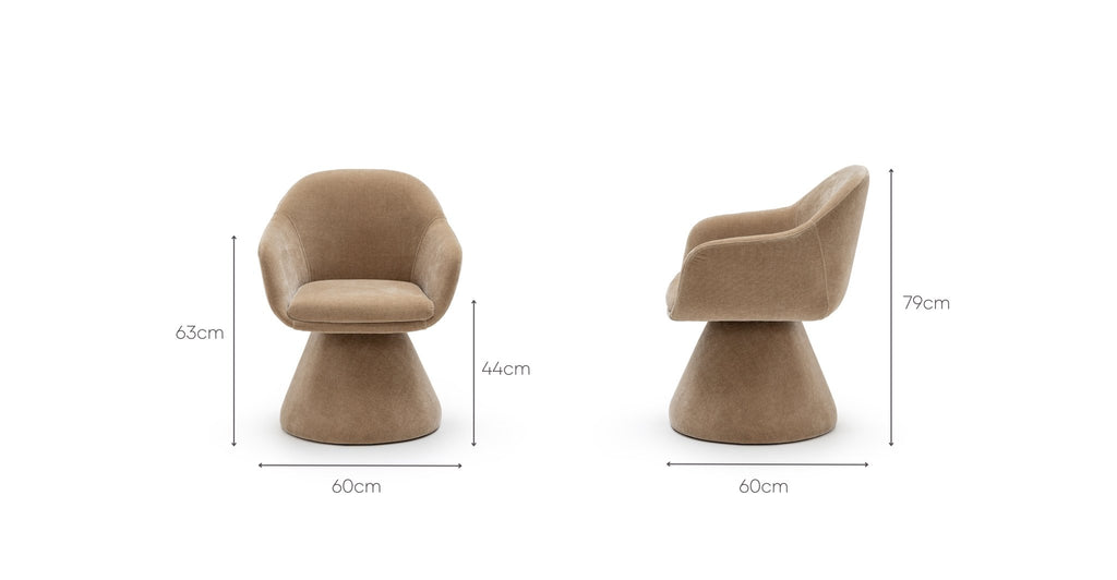 Louis Swivel Chair - Mushroom - Loom Collection