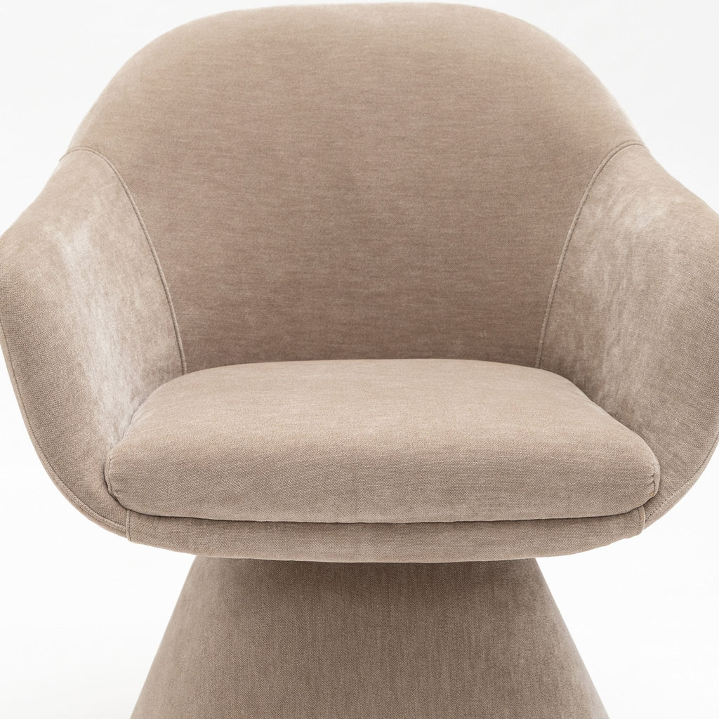 Louis Swivel Chair - Mushroom - Accent Chairs Loom Collection Loom Collection Dubai