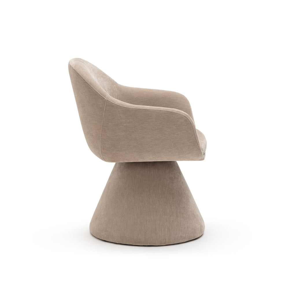 Louis Swivel Chair - Mushroom - Accent Chairs Loom Collection Loom Collection Dubai