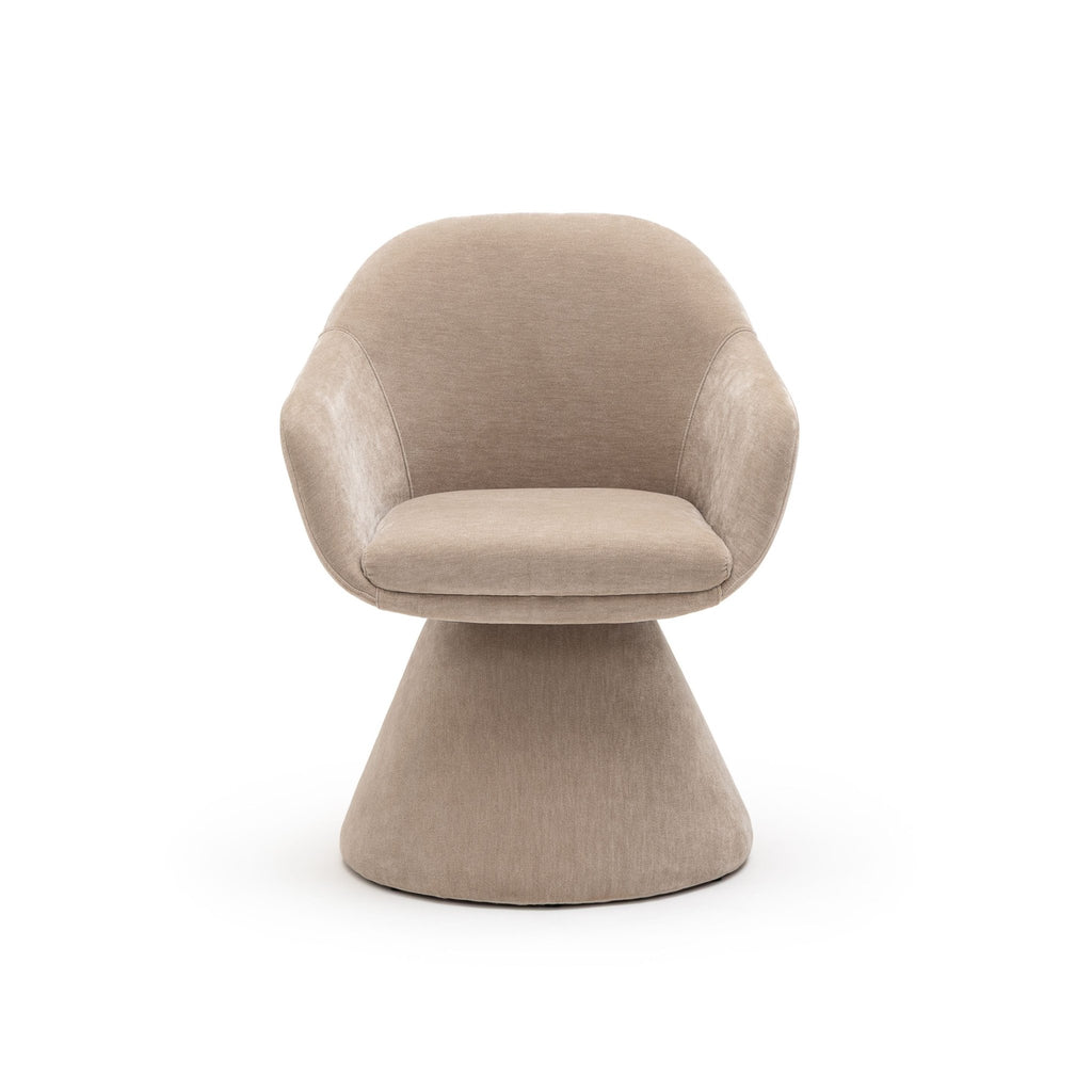 Louis Swivel Chair - Mushroom - Accent Chairs Loom Collection Loom Collection Dubai