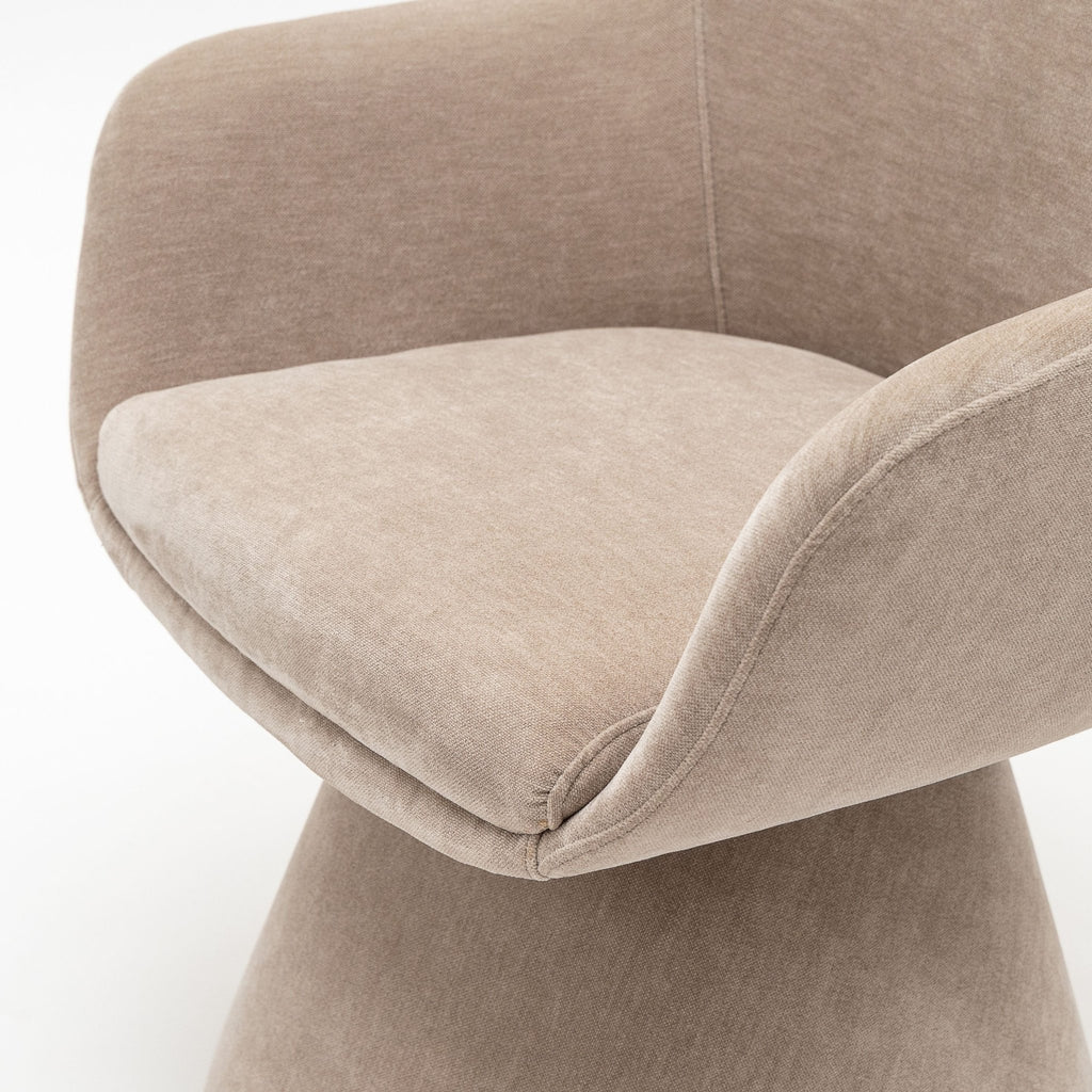 Louis Swivel Chair - Mushroom - Accent Chairs Loom Collection Loom Collection Dubai