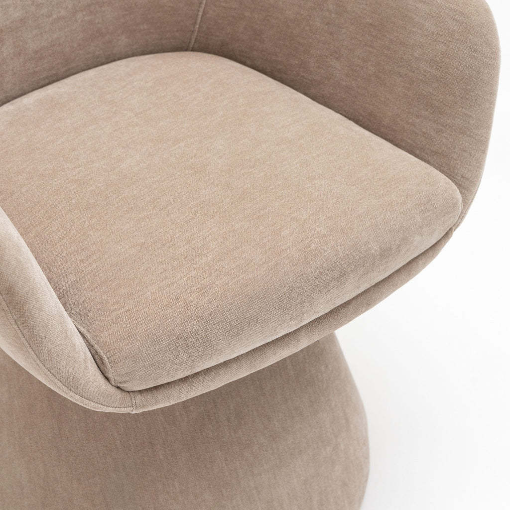 Louis Swivel Chair - Mushroom - Accent Chairs Loom Collection Loom Collection Dubai