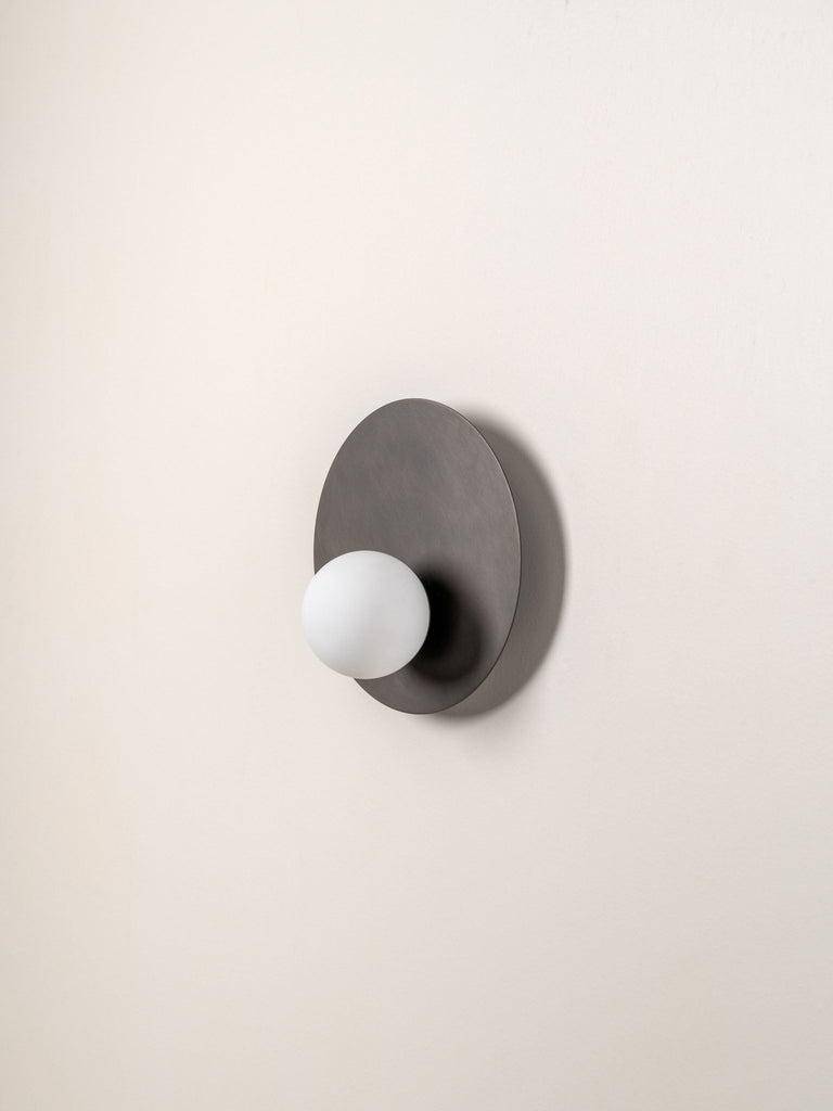 Luna - Bronze And Opal Disc Wall Light - Loom Collection
