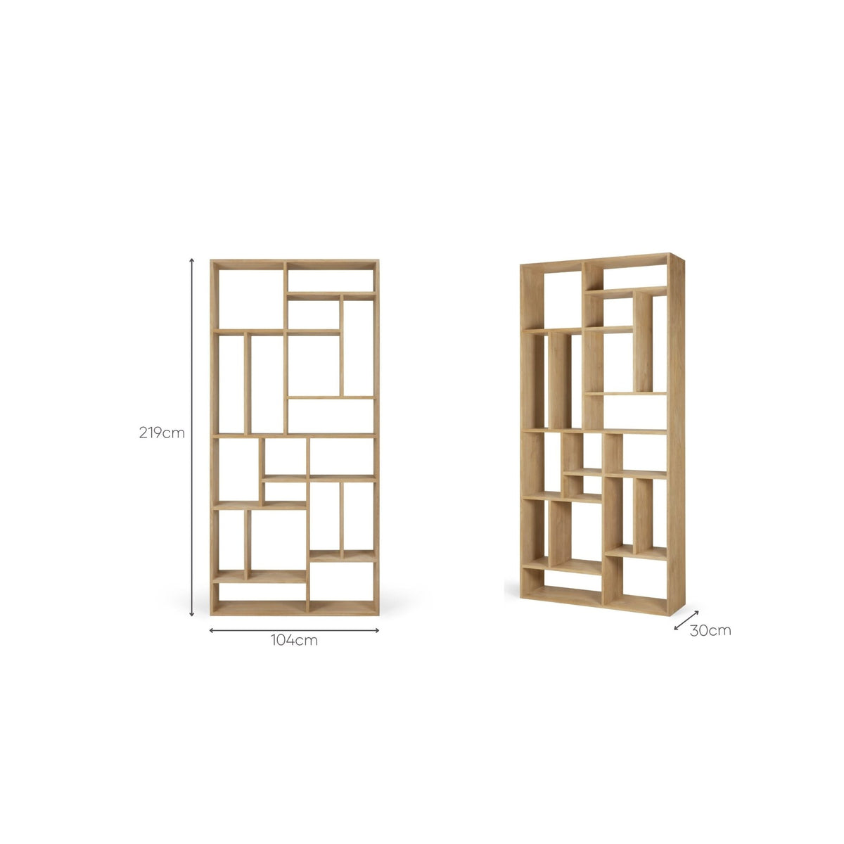 M Rack - Oak - Shelving Ethnicraft Loom Collection Dubai