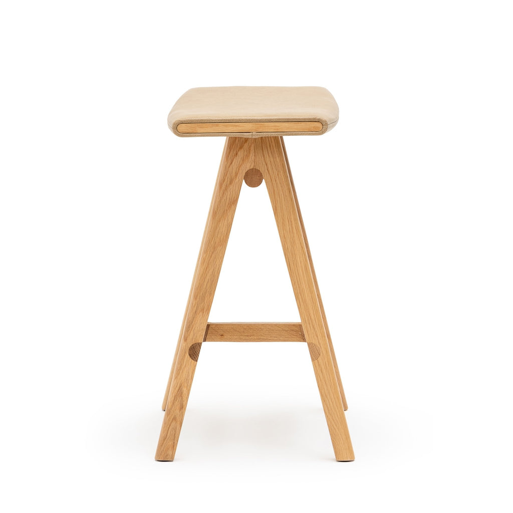 MA Counter Stool - Light Oak & Arena Leather - Loom Collection