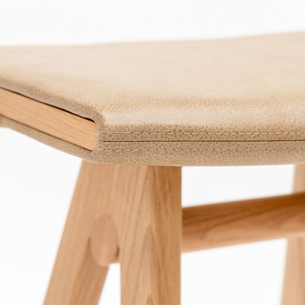 MA Counter Stool - Light Oak & Arena Leather - Loom Collection