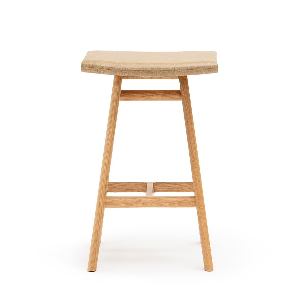 MA Counter Stool - Light Oak & Arena Leather - Loom Collection