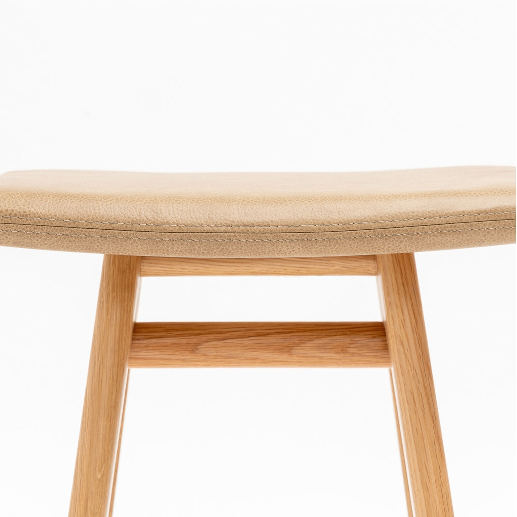 MA Counter Stool - Light Oak & Arena Leather - Loom Collection