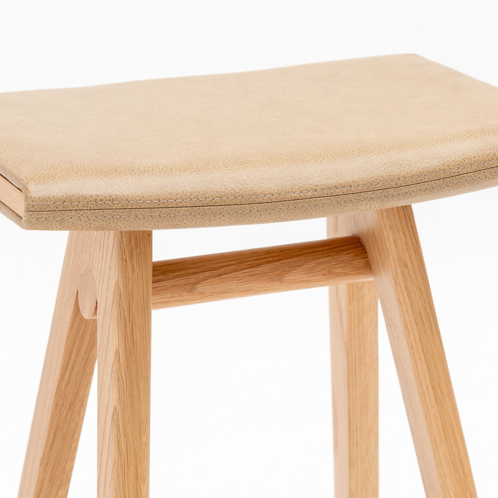 MA Counter Stool - Light Oak & Arena Leather - Loom Collection