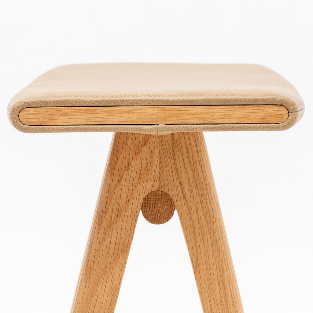 MA Counter Stool - Light Oak & Arena Leather - Loom Collection