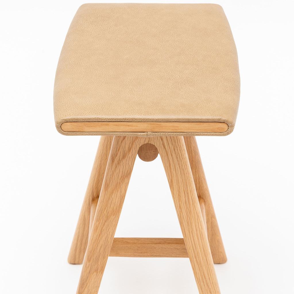 MA Counter Stool - Light Oak & Arena Leather - Loom Collection