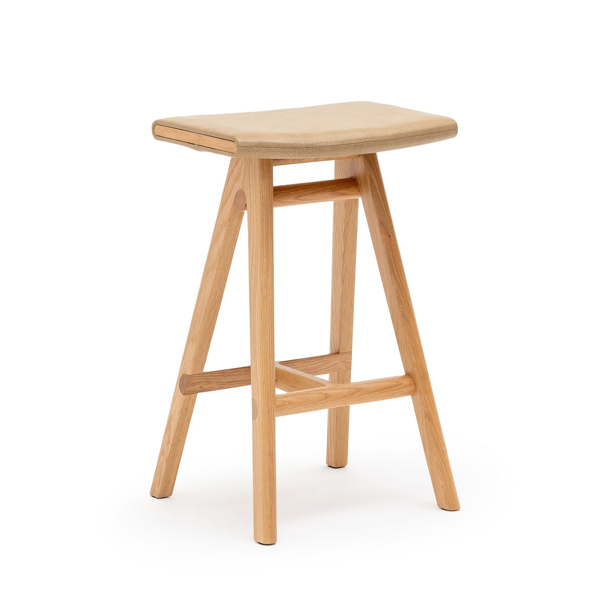 MA Counter Stool - Light Oak & Arena Leather