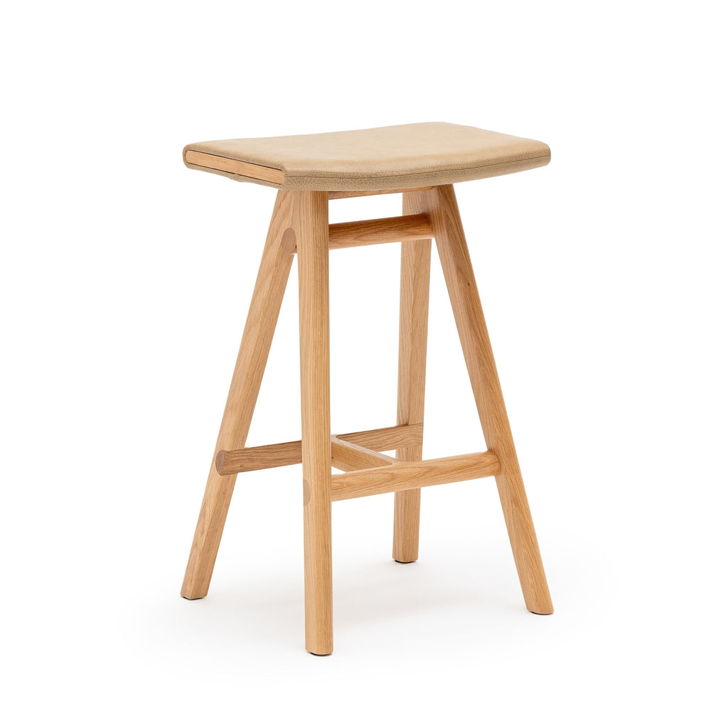 MA Counter Stool - Light Oak & Arena Leather - Loom Collection