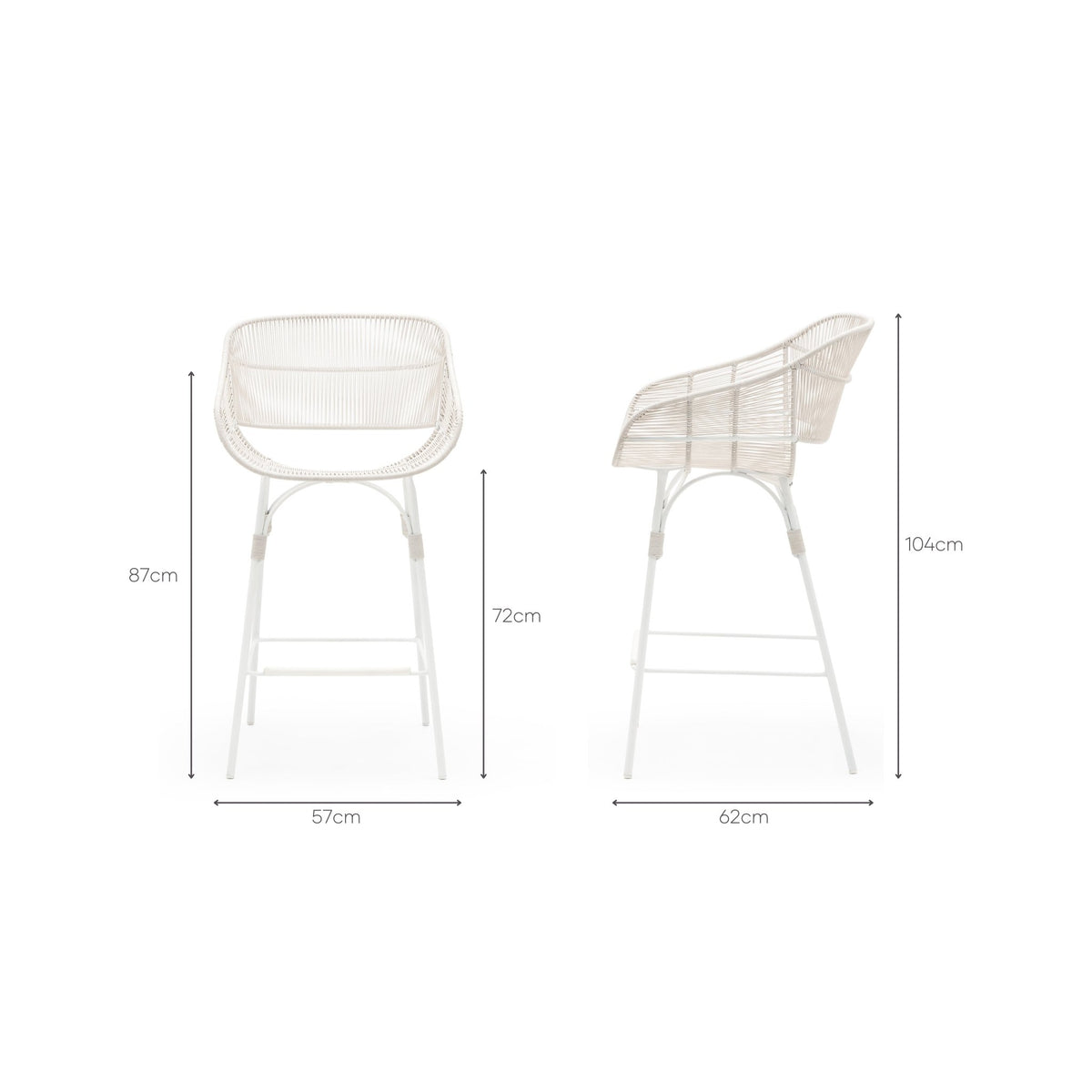 Marina Bar Stool - Stonewhite & Chalk