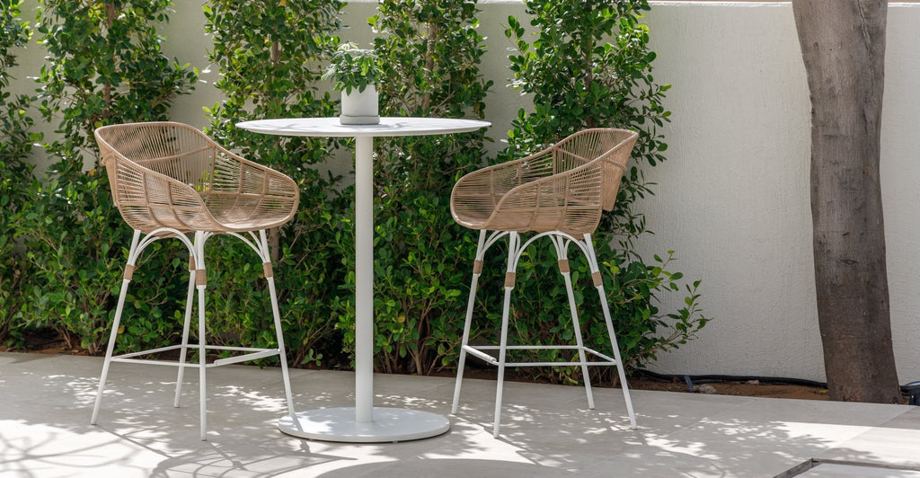 Marina Bar Stool - Stonewhite & Natural.