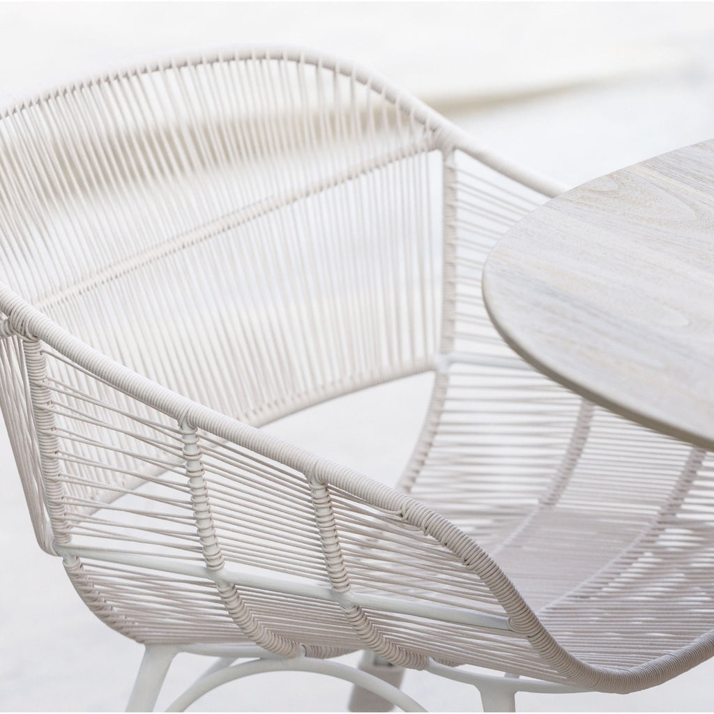 Marina Dining Armchair - Stonewhite & Chalk - Outdoor Dining chairs Loom Collection Loom Collection Dubai