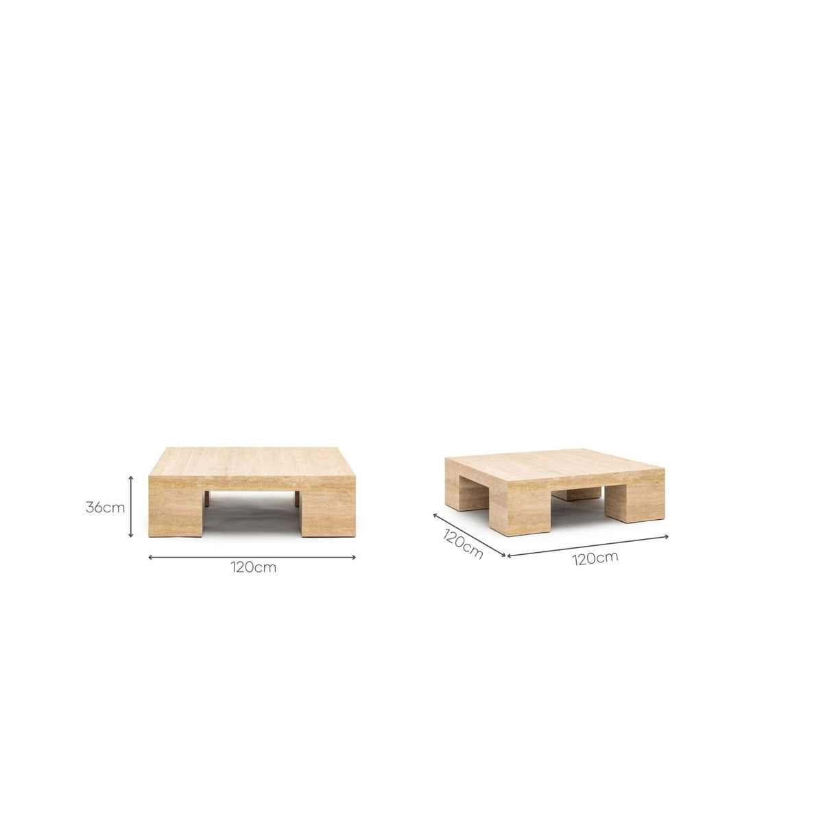 Marlowe Coffee Table - Travertine - Coffee Tables Loom Collection Loom Collection Dubai