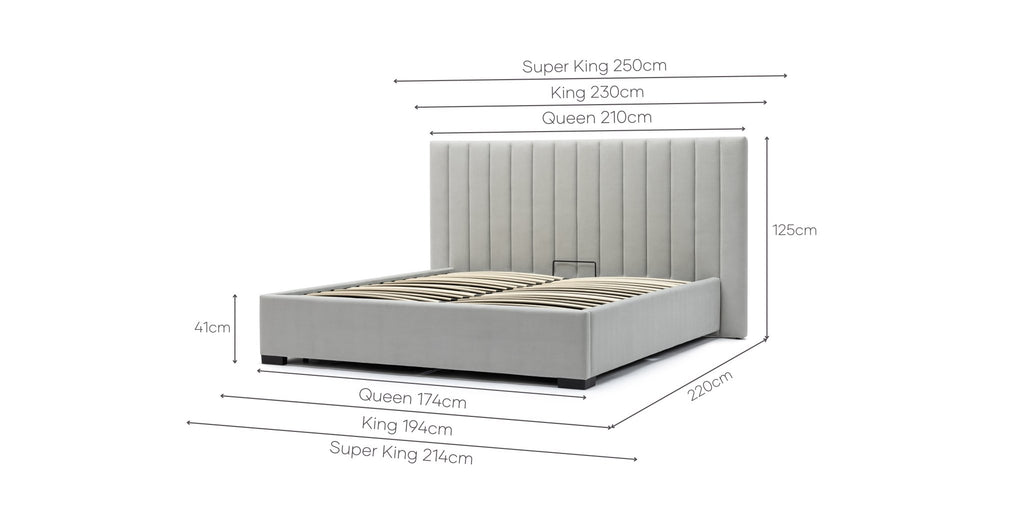 Martina Bed With Storage - Silver.