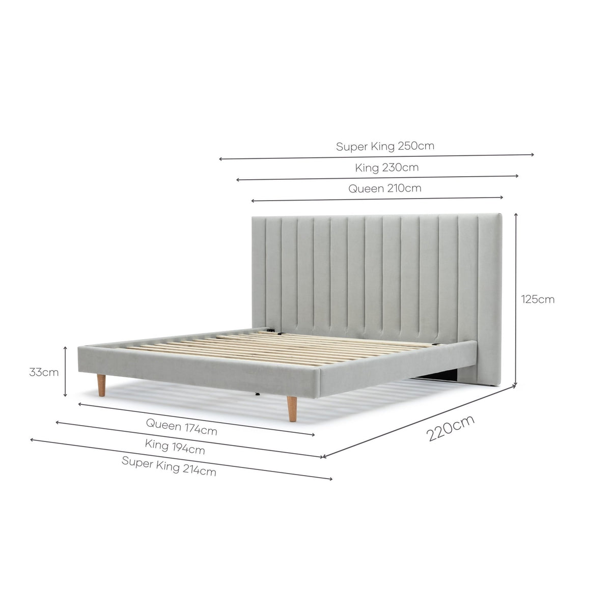 Martina Standard Bed - Silver - Beds Loom Collection Loom Collection Dubai