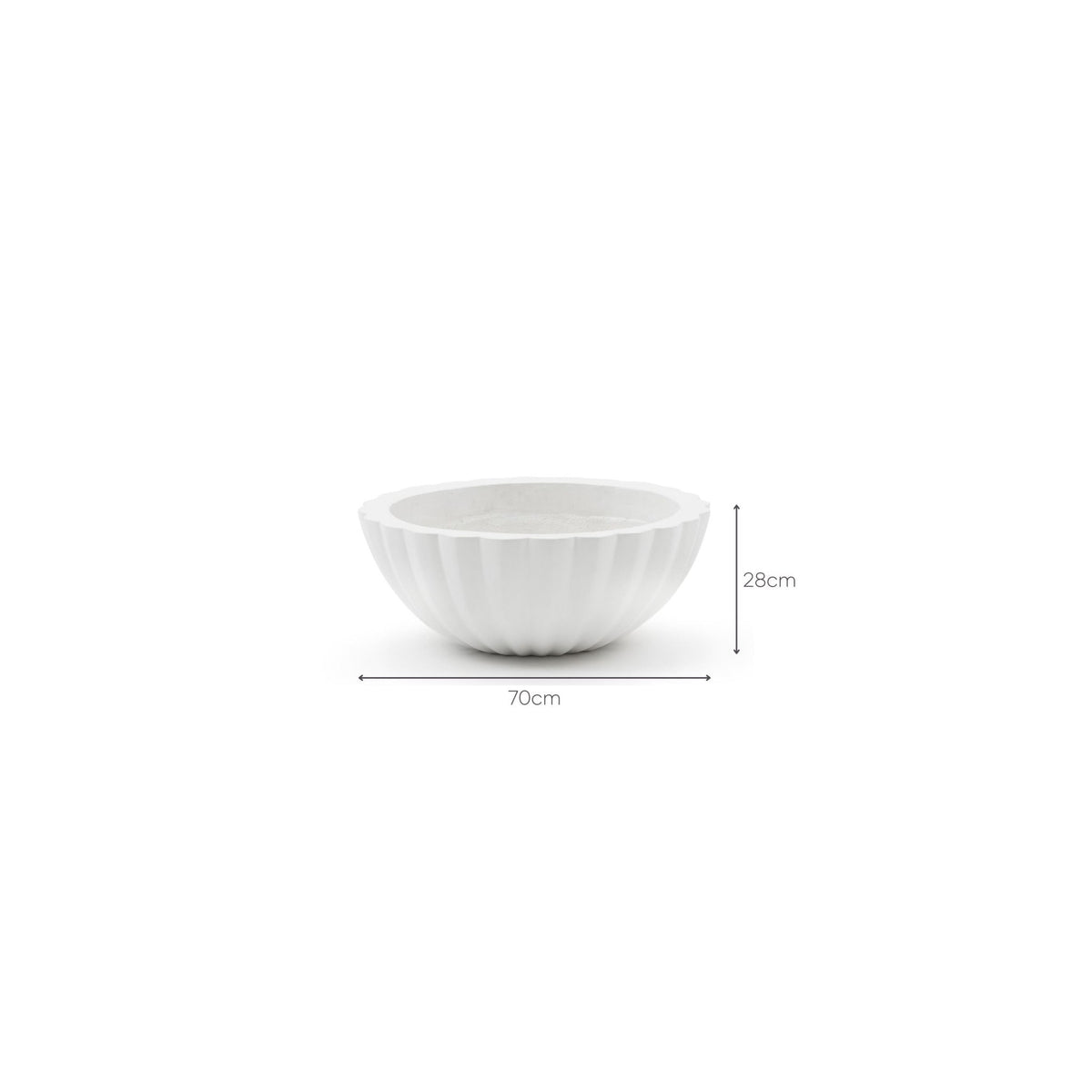 Maven Low Bowl 70 - Chalk - Pots & Planters Loom Collection Loom Collection Dubai