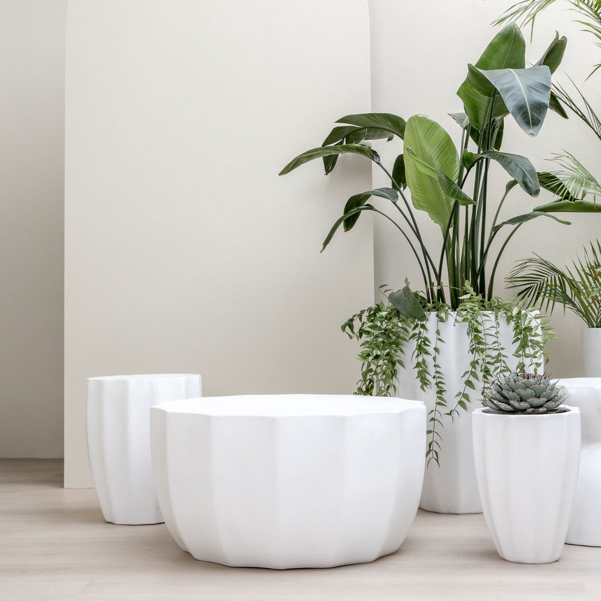 Maven Planter Set Of 3 - Chalk - Pots & Planters Loom Collection Loom Collection Dubai